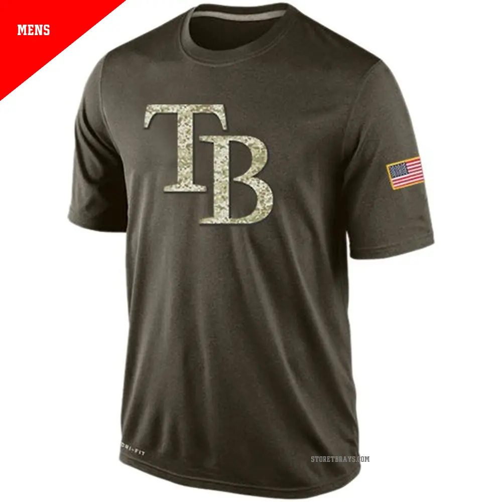 Men's Tampa Bay Rays Olive Dri-Fit Salute To Service KO Performance T-Shirt
